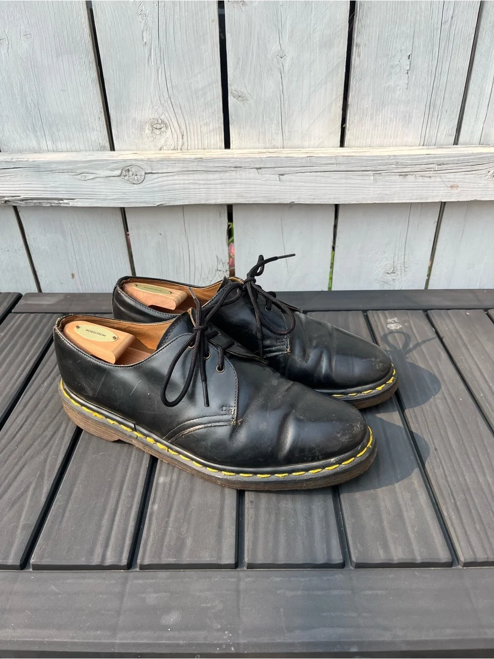 Vintage 90s Dr. Doc Martens 1461 Black Leather Oxford Made in England Size 10